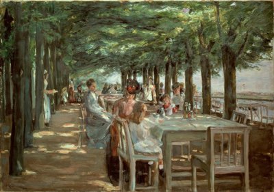 Terrace at Restaurant Jacob in Nienstedten on the Elbe by Max Liebermann